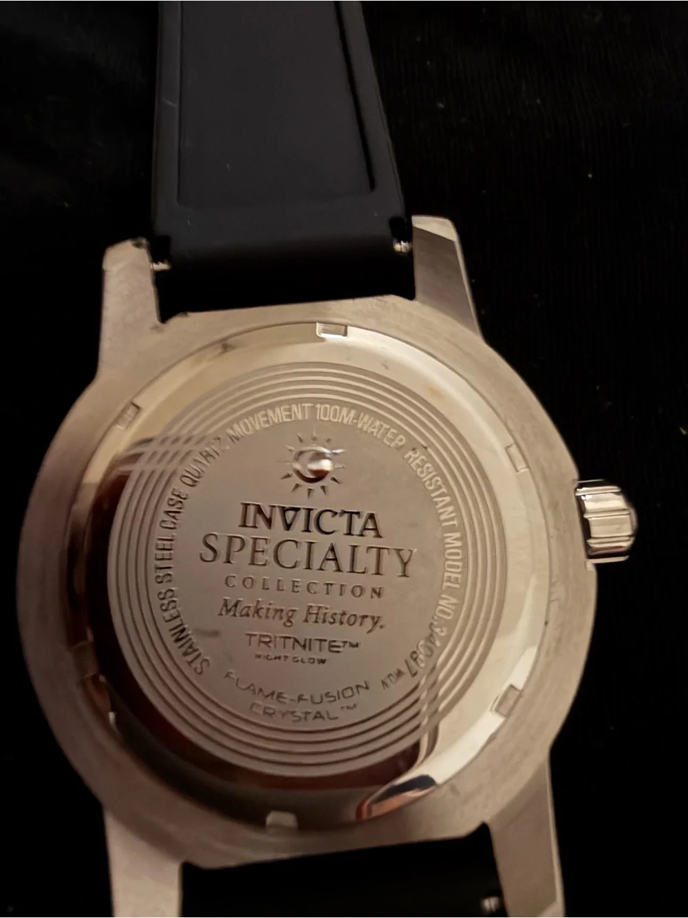 Invicta Black and Gold Silicone Strap Watch